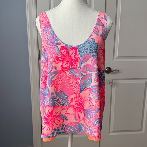 Lilly Pulitzer Florin Reversible Top in Snappy Turtle Size Medium - Picture 1 of 8